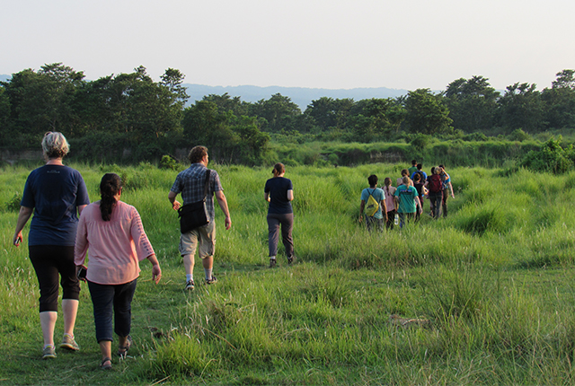 The group explores the Nepal countryside