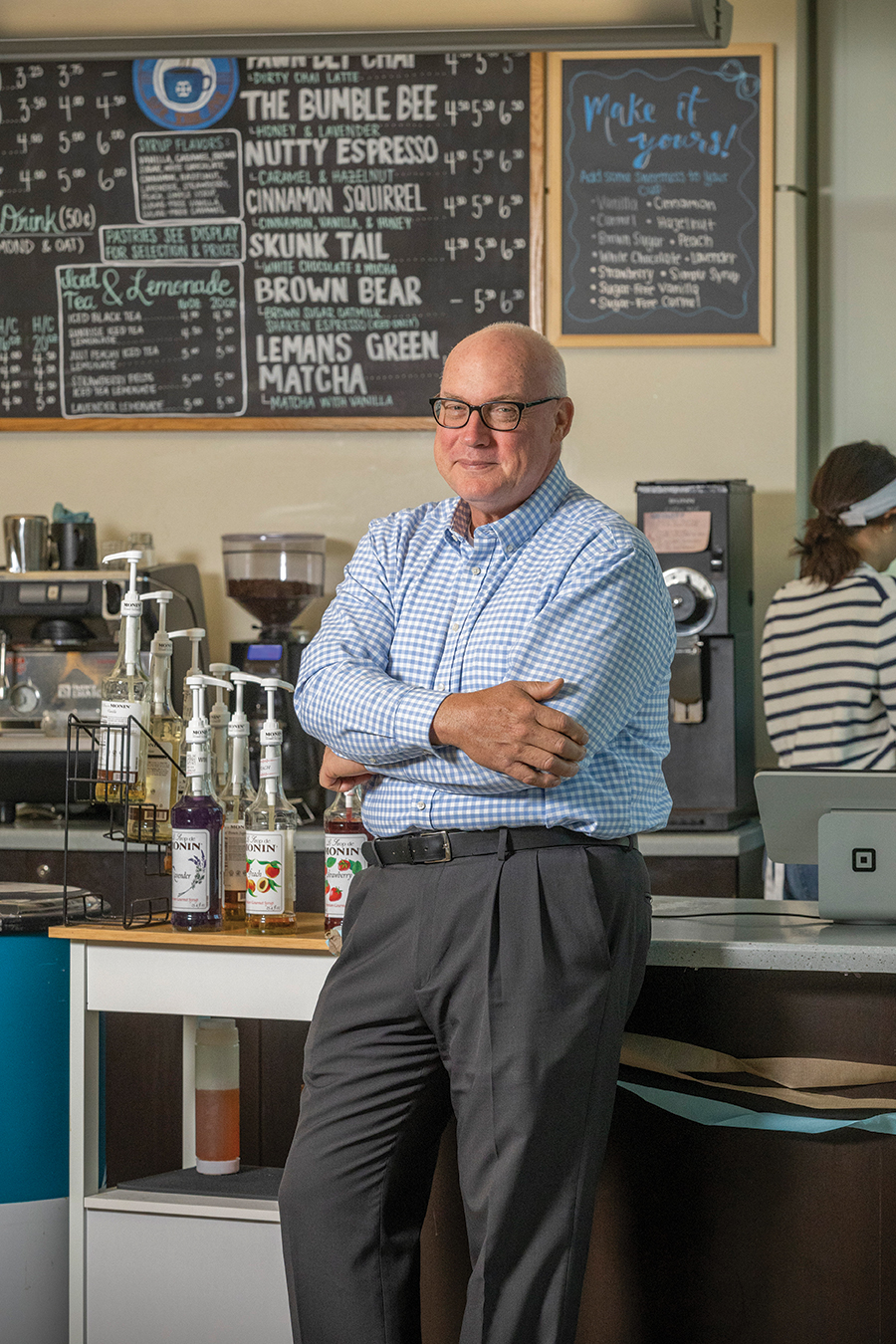 Jim Rogers in a coffee shop