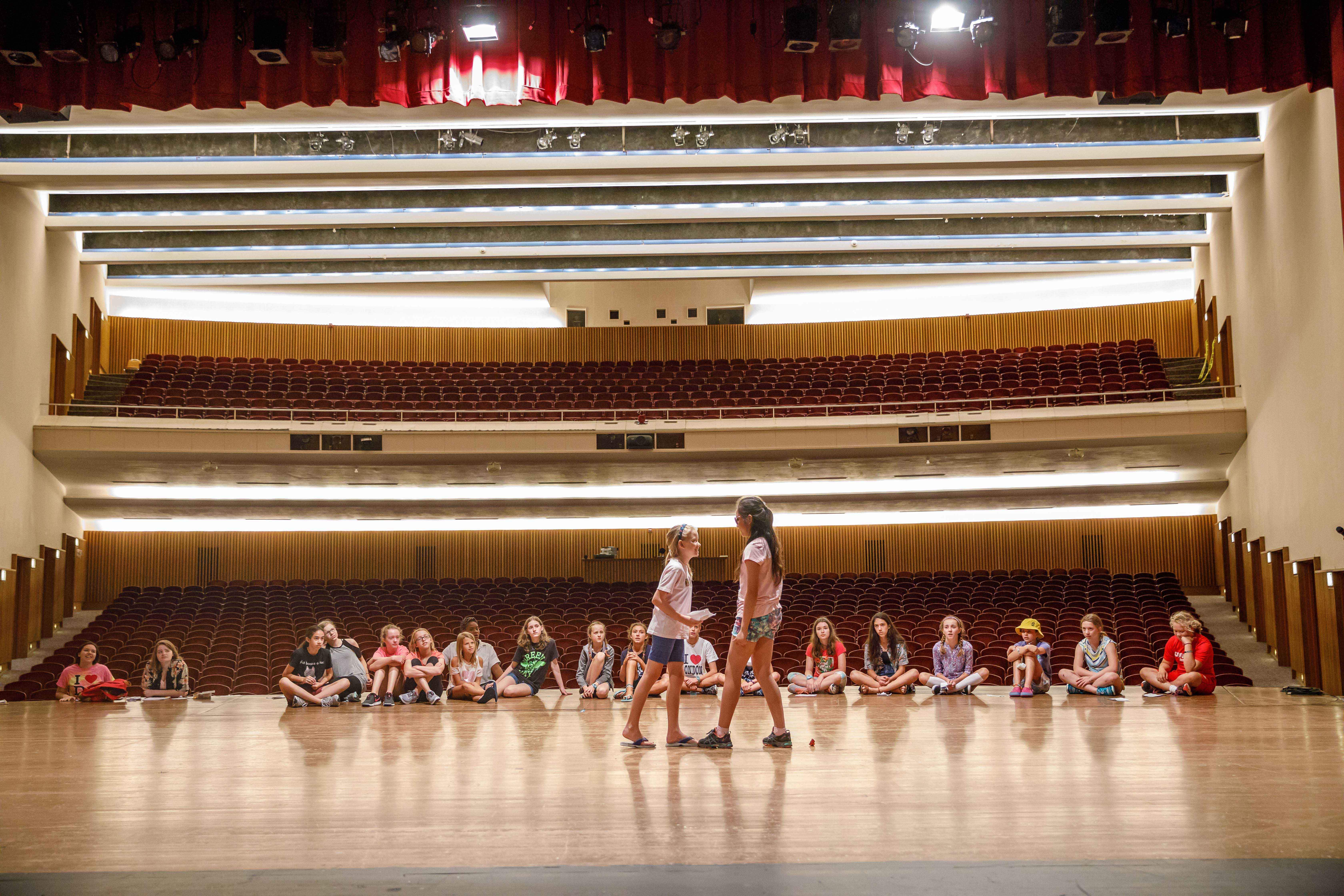 Campers on stage