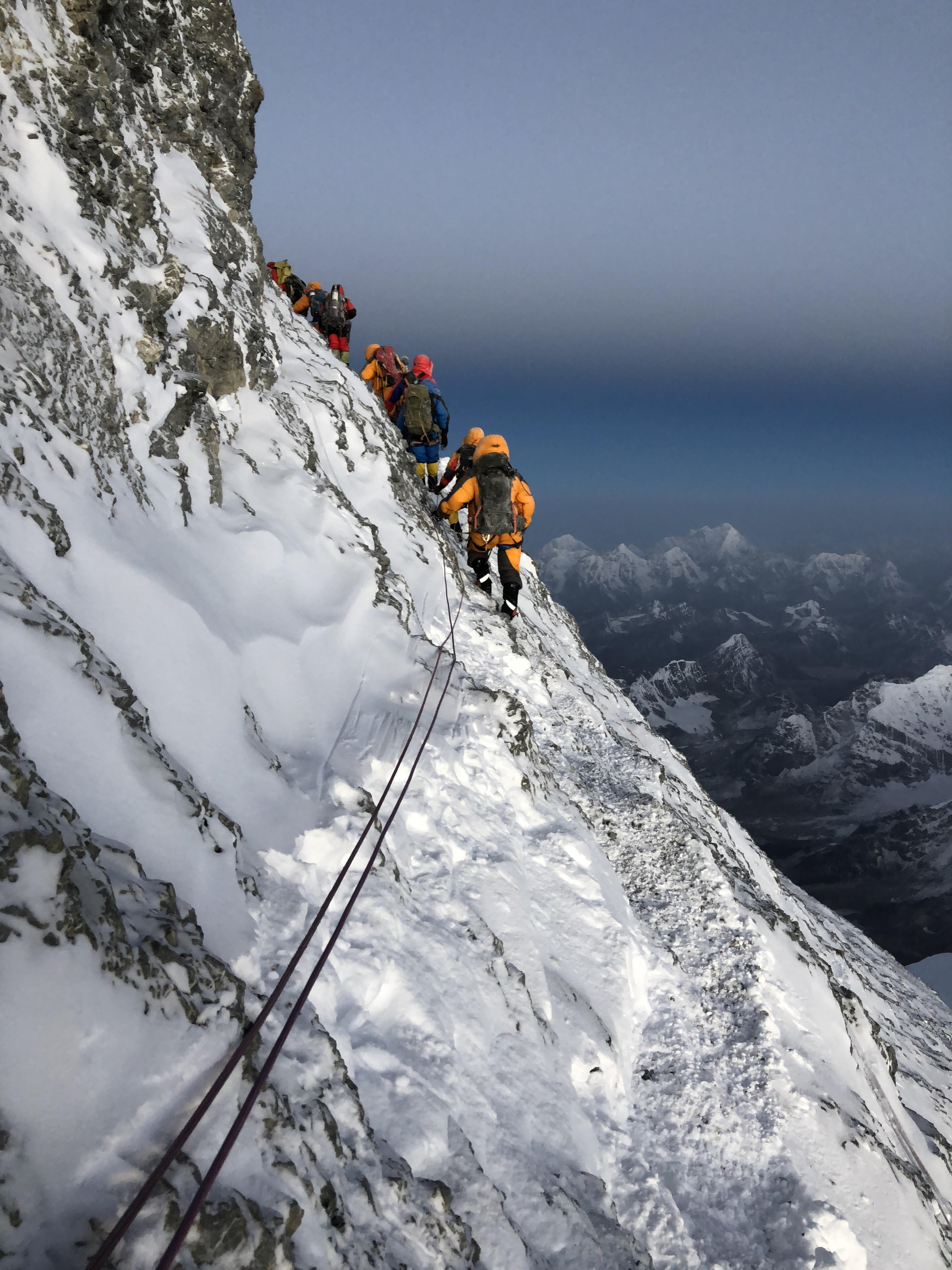 Group climbing mount everest