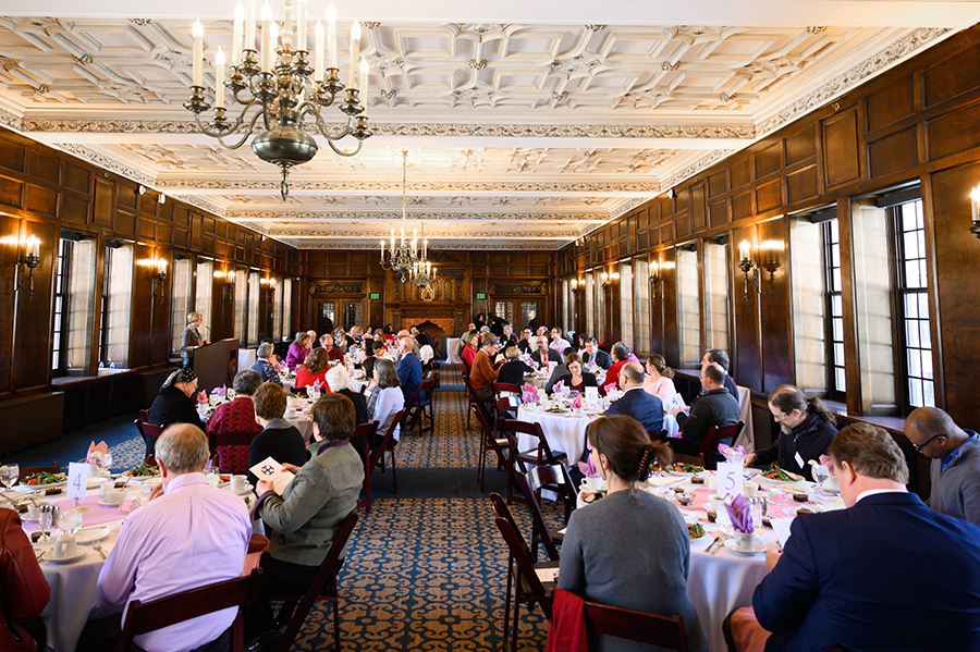 Faculty seated at awards luncheon