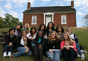 Silvia, back row, visited the Rankin House in Ripley, Ohio, one of the stops of the Underground Railroad. She visited with a group from the Center for Women's Intercultural Leadership. 