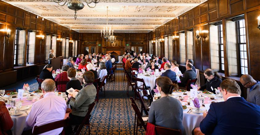 Faculty seated at awards luncheon